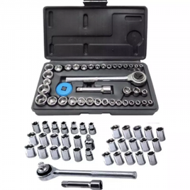 Jogo De Soquetes Chave Catraca 1/4 - 40 Titanium na Shopee