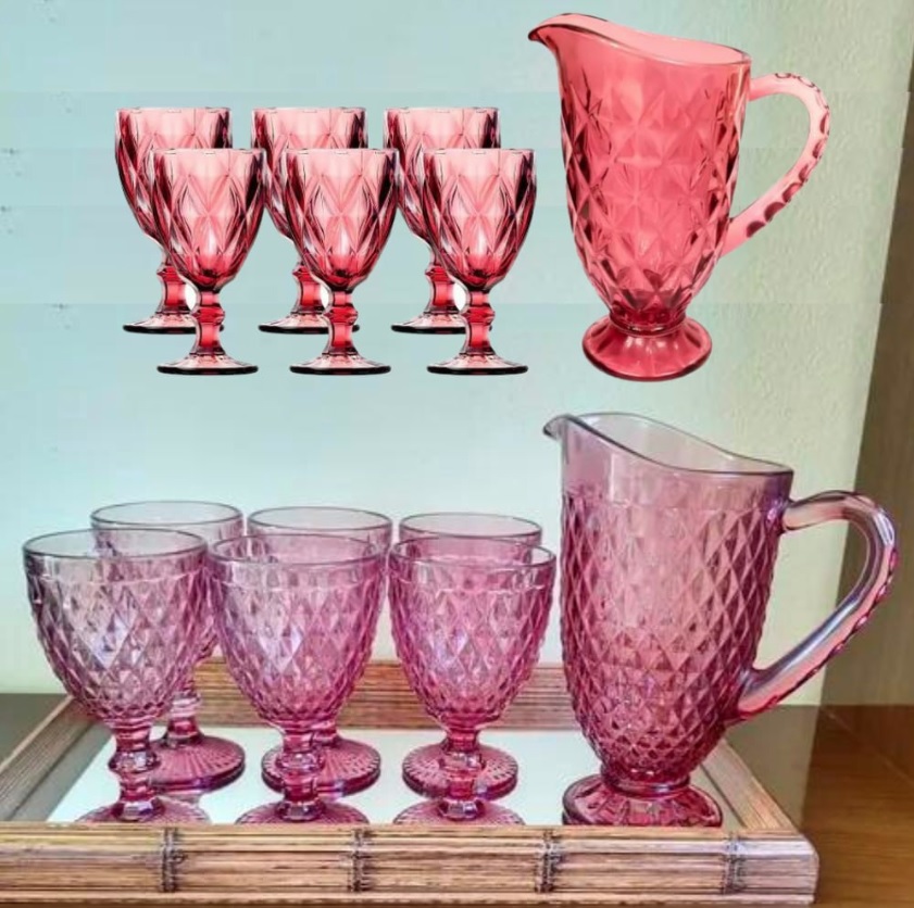 Jogo de Taças com Jarra de Vidro 7 Peças – Haus Bico de Jaca Empire na Magazine Luiza