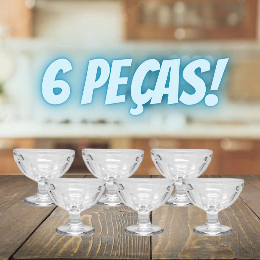 Jogo de Taças de Sobremesa de Vidro 160ml – 6 Peças Haus Concept Gelato na Magazine Luiza