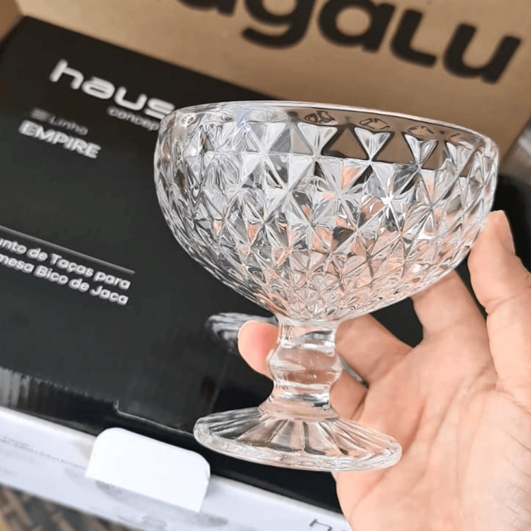 Jogo de Taças de Sobremesa de Vidro 380ml – 6 Peças Haus Concept Bico de Jaca na Magazine Luiza