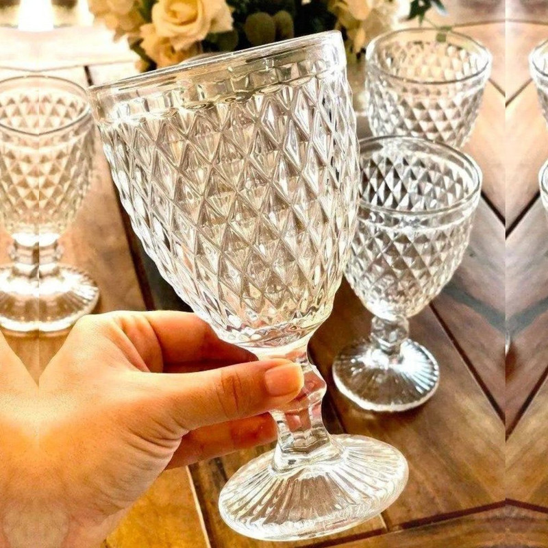 Jogo de Taças de Vidro 330ml 6 Peças Haus – Bico de Jaca Empire na Amazon