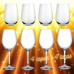 Jogo de Taças de Vidro 8 Peças Nadir Barone na Magazine Luiza