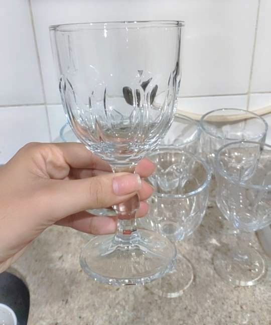 Jogo De Taças De Vidro Lotus 300ml Sofisticado Para Água Suco – 6 Peças na Shopee