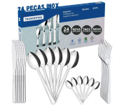 Jogo de Talheres Faqueiro Inox – 24 Peças Búzios – Tramontina na Amazon