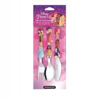 Jogo De Talheres Infantil Disney Kids Princesas - Kit De Talheres De Aço Inox Com Cabo Plástico - Multicor - 3 Peças na Amazon
