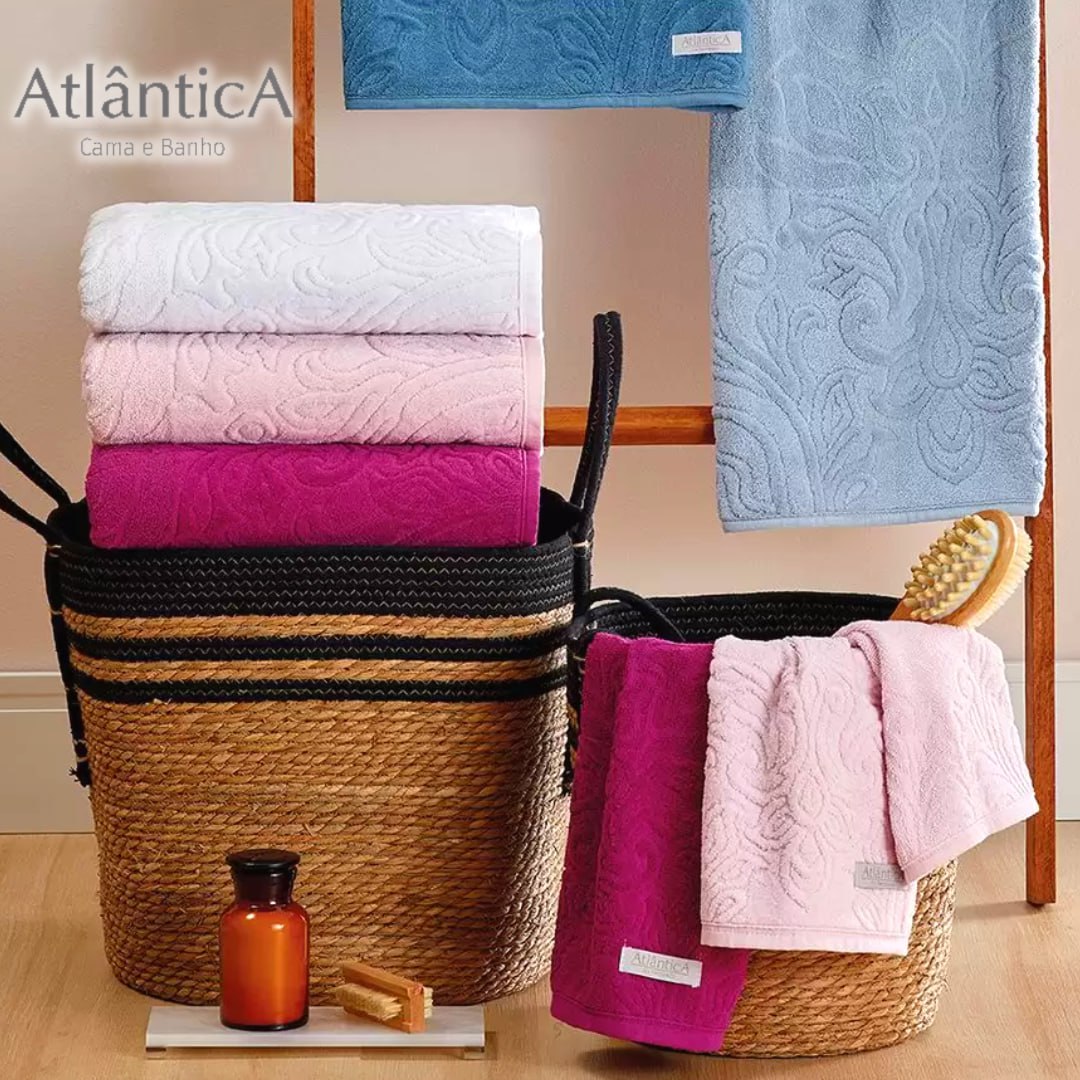 Jogo de Toalhas de Banho Atlântica 100% Algodão Sofisticata 4 Peças na Magazine Luiza