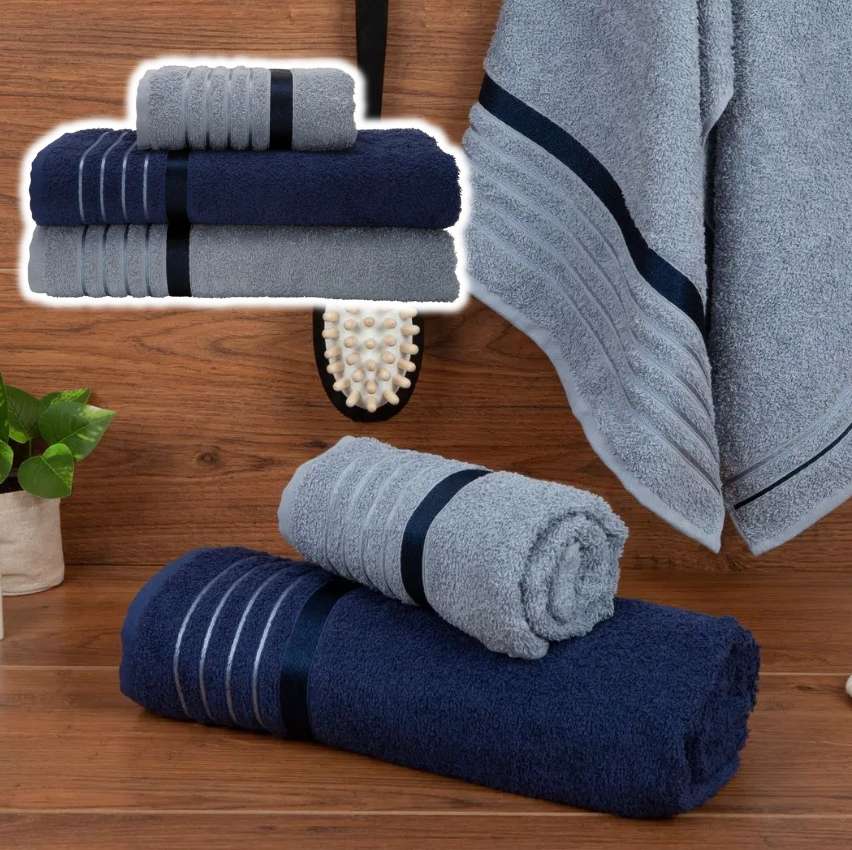 Jogo de Toalhas de Banho Karsten Otto – Azul e Allure 3 Peças na Magazine Luiza