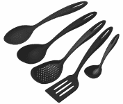 Jogo de Utensílios Tramontina Ability em Nylon Preto 05 Peças na Amazon