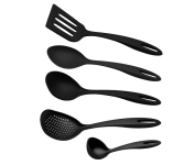 Jogo de Utensílios Tramontina Ability em Nylon Preto 05 Peças na Amazon
