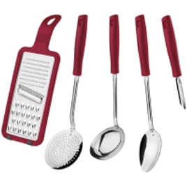 Jogo de Utensílios Tramontina Easy em Aço Inox Com Cabo Polipropileno 5 Peças na Americanas