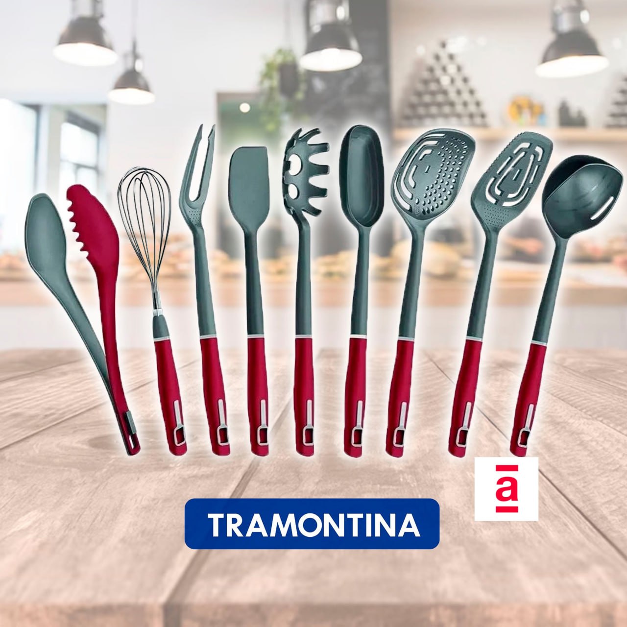 Jogo De Utensílios Tramontina Nylon 9 Peças Verano Vermelho na Americanas