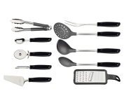 Jogo de Utensílios Tramontina Utilità com Lâminas em Aço Inox e Cabos em Polipropileno Preto 10 Peças na Amazon
