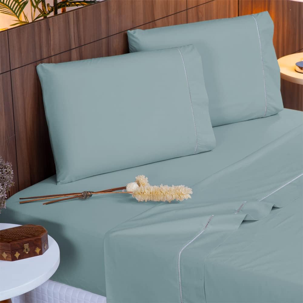 Jogo Lençol Percal 400 Fios Ponto Palito Cama Casal 4 peças (Dublin) na Amazon