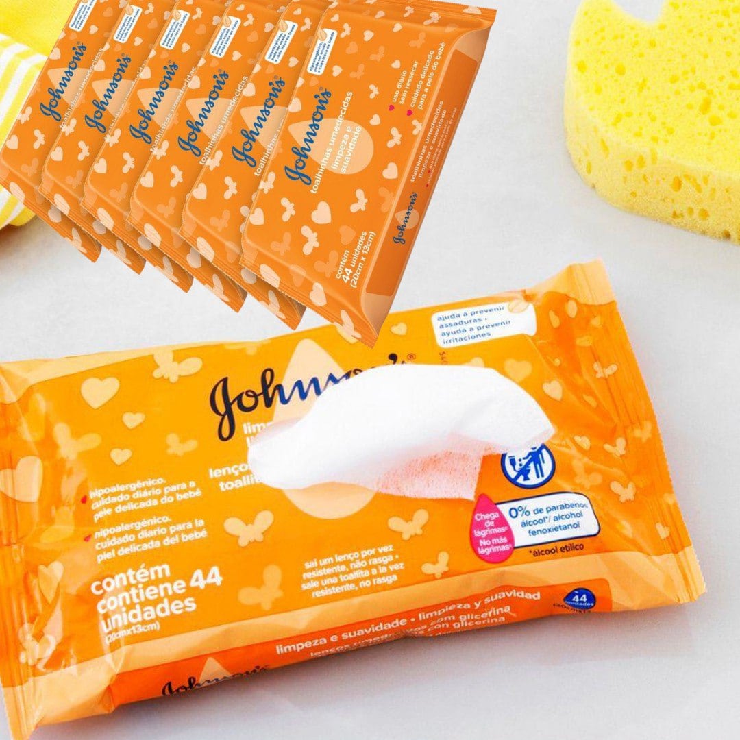 Johnson’s Baby Lenços Umedecidos Limpeza e Suavidade, 44un na Amazon