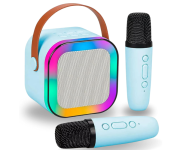 Karaoke Infantil Portátil com 2 Microfones Recarregável e Modos de Voz Divertidos – Diversão Musical para Crianças! (Azul) na Amazon