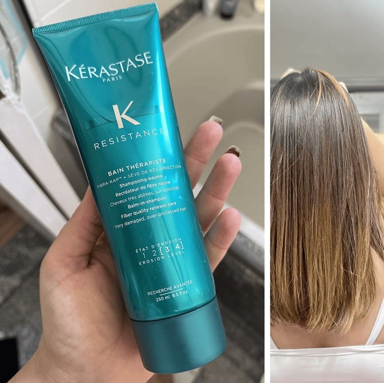 Kérastase Résistance Bain Thérapiste Shampoo Reparador para Cabelos Danificados e Quimicamente Tratados, Repara e Fortalece os Fios, Brilho e Maciez, 250ml na Amazon