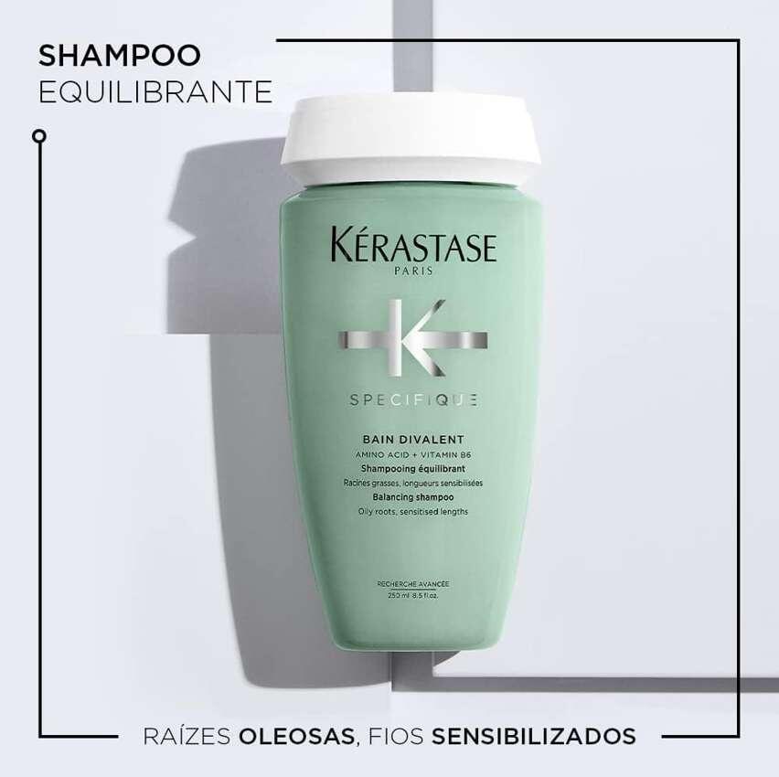 Kérastase Shampoo Specifique Bain Divalent, Cabelos oleosos, Controle da oleosidade, Aminoácido, Vitamina B6, 250 ml na Amazon