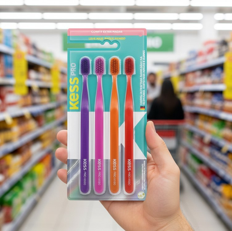 KESS PACK COM 4 ESCOVAS DENTAIS PRO EXTRA MACIAS na Amazon