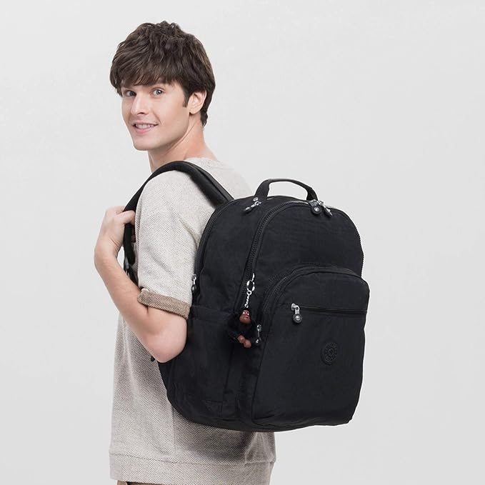Kipling Mochila para laptop Seoul extragrande de 17 polegadas, Preto verdadeiro 2, Large, Mochila Seoul extragrande para laptop de 43.2 cm, durável, espaçosa com alças acolchoadas na Amazon