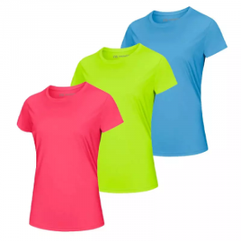 Kit 03 Camiseta Dry Fit Feminina Anti Suor - Linha Premium na Decathlon
