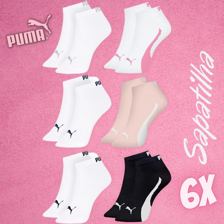 Kit 06 Pares de Meia Sapatilha Cano Curto Puma Feminina Adulto na Amazon