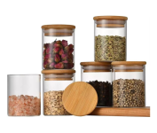 Kit 06 Potes de Mantimentos Herméticos 200ml Pote Redondo de Vidro Premium na Amazon