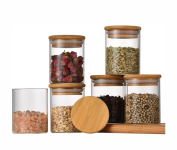 Kit 06 Potes de Mantimentos Vidro Herméticos 200ml na Amazon