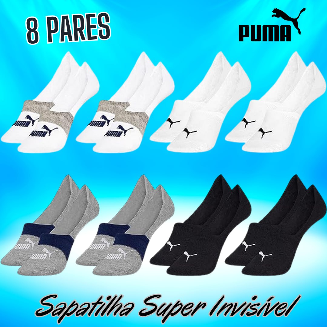 Kit 08 Pares Meias Puma Sapatilha Super Invisível Masculino na Amazon