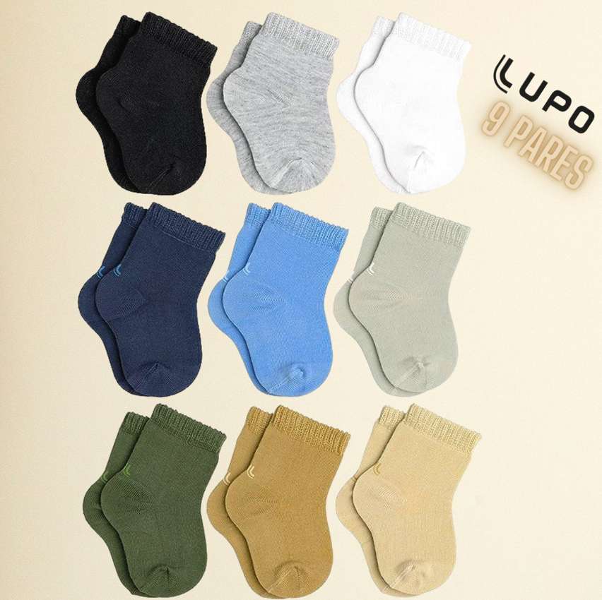 Kit 09 Pares de Meias Infantil Lupo Cano Curto Soquete Baby na Amazon