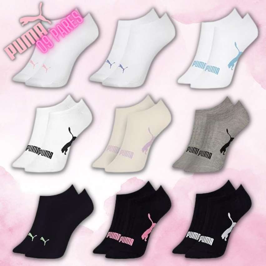 Kit 09 Pares Meias Puma Sapatilha Invisível Feminino Adulto na Amazon