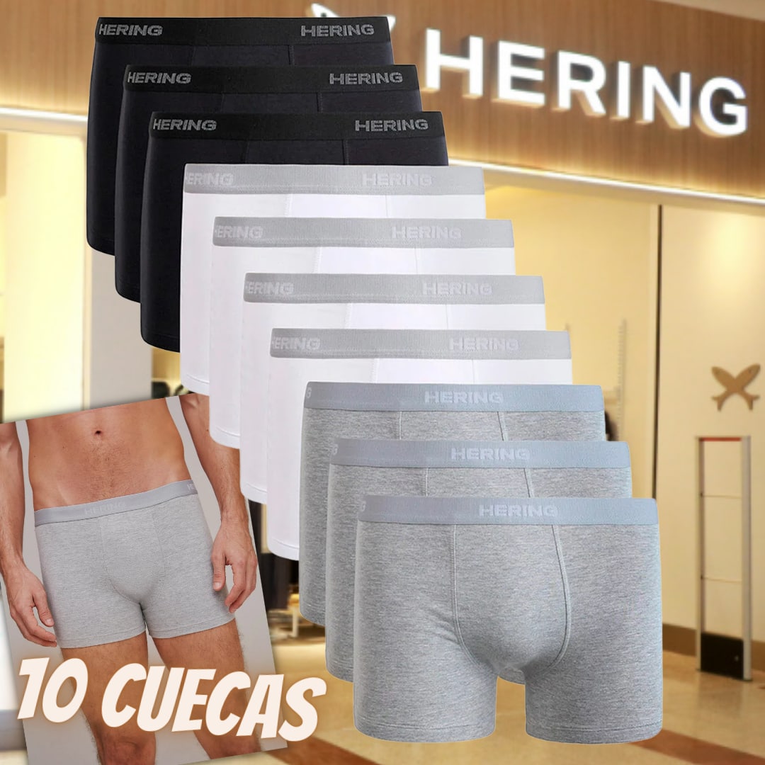 Kit 10 Cuecas Boxer Com Elástico Personalizado – hering na Magazine Luiza