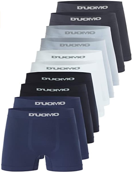 Kit 10 Cuecas Boxer Microfibra, Duomo, Masculino, Azul/Preto/Branco na Amazon