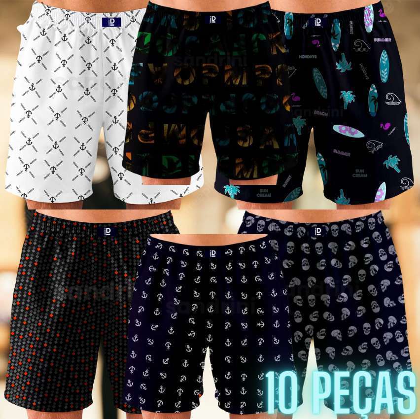 Kit 10 Cuecas Sandrini Samba Canção Estampada Confortável Adulto Original na Magazine Luiza