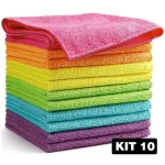 Kit 10 Panos De Limpeza Microfibra alta absorção Multiuso na Shopee