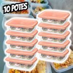 kit 10 potes plástico hermético 785ml sanremo Cor:Coral na Amazon