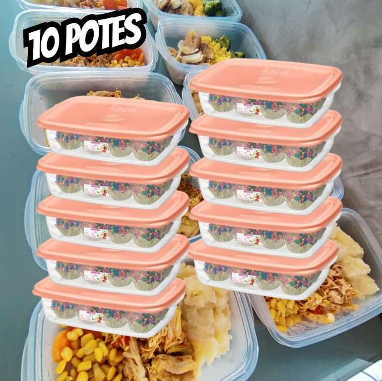 kit 10 potes plástico hermético 785ml sanremo na Amazon