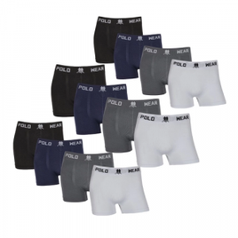 Kit 12 Cuecas Boxer sem Costura Polo Wear Masculino Confortavél na Americanas