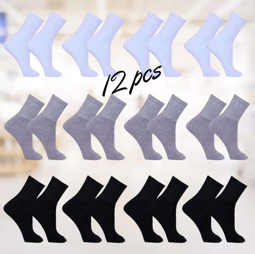 Kit 12 Pares Meia Adulto Masculina Esportiva Cano Alto Algodão – Part.B na Magazine Luiza