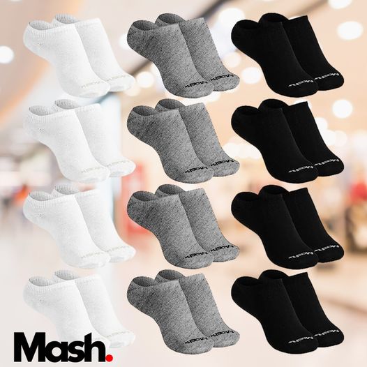 Kit 12 Pares Meias Sapatilha Invisível Esportiva Active Mash Algodão na Amazon