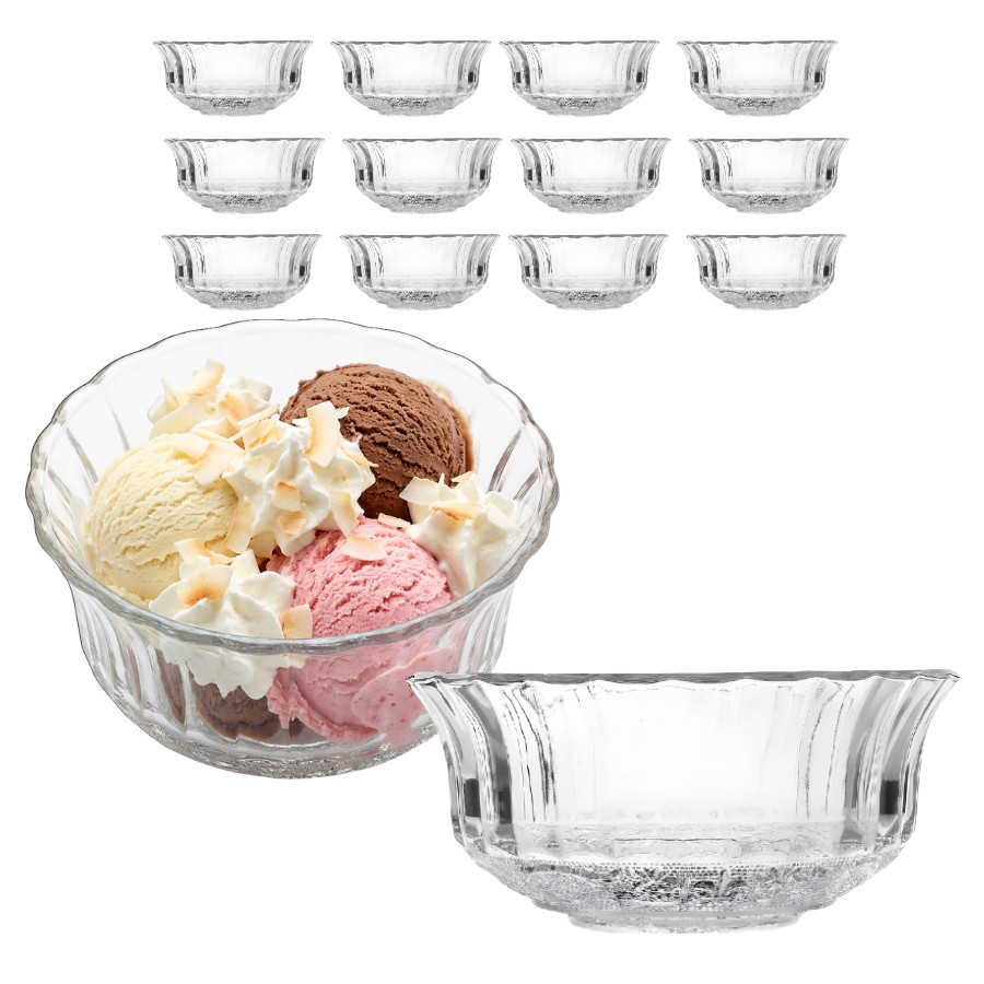 Kit 12 Tigelas Bowl Taças de Vidro Para Servir Sorvete Sobremesa Doce 270ml na Shopee