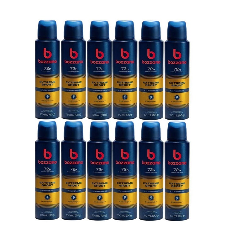 Kit 12X Desodorante Bozzano Extreme Aerosol Antitranspirante 72h 150ml na Casas Bahia
