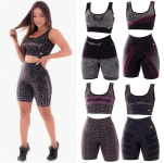 KIT 2 CONJUNTOS FITNESS TOP MAIS BERMUDA SUBLIMADO NÃO FICA TRANSPARENTE na Amazon