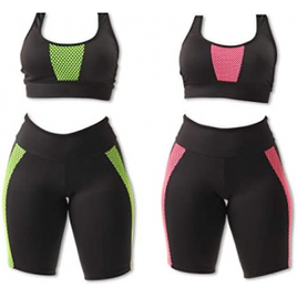 Kit 2 Conjuntos Top + Bermuda Tela Suplex Fitness na Amazon
