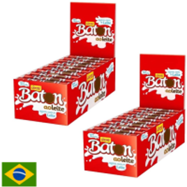 Kit 2 Pacotes de Caixas de Baton Chocolate ao Leite 60 Unidades na Shopee