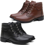 Kit 2 Pares de Bota Feminina Casual Coturno Salto Baixo e Cano Curto na Amazon