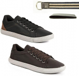 Kit 2 Pares Sapatenis Cadarço Casual + Cinto E Carteira na Amazon