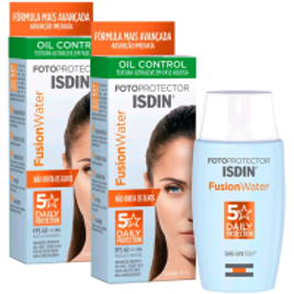 Kit 2 Protetores Solar Facial FPS 60 Isdin Fusion Water 5 Stars 50ml na Drogaria Araujo