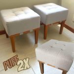 Kit 2 Puff Banquetas Apolo Para Sala de Estar Madeira Maciça Sanna Decor na Amazon