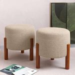 Kit 2 Puff Banquinho Redondo Decorativo Thor em Linho na Amazon