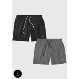 Kit 2 Shorts Bermudas Praia Liso Lisa Masculino Tactel Básico Moda Básica na Kanui